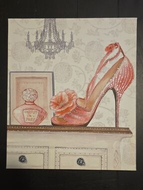 Coral Pink High Heel Fashion Wall Art Canvas